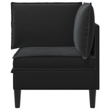 Sofa with Storage Black Velvet - Rear View
