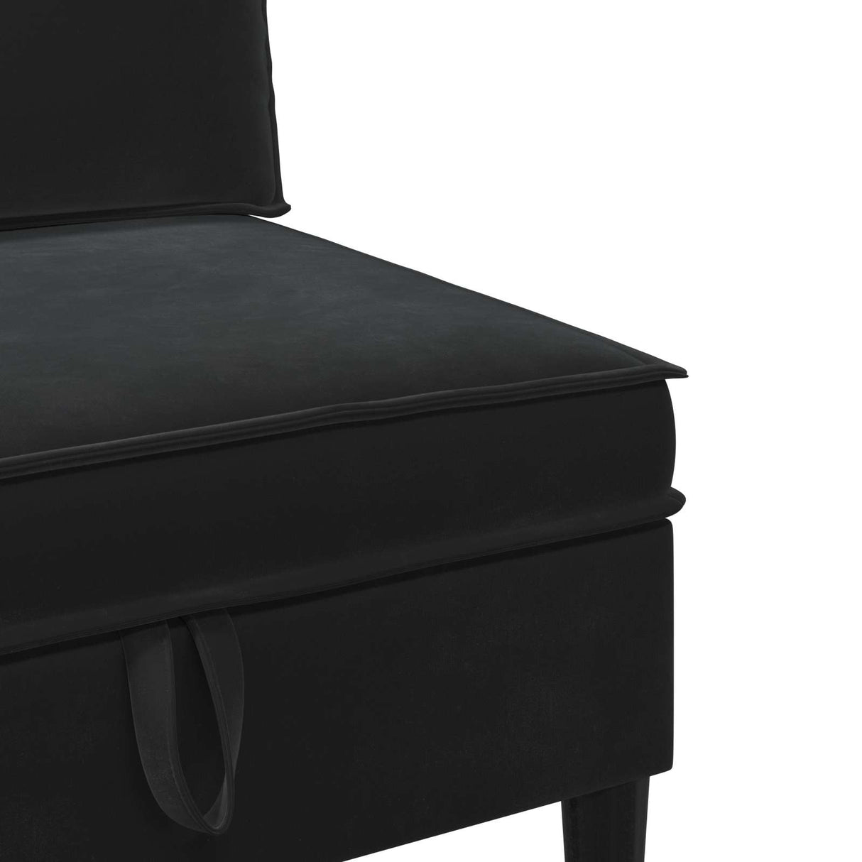 Middle Sofa with Storage Black Velvet