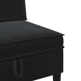 Middle Sofa with Storage Black Velvet