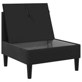 Middle Sofa with Storage Black Velvet - Top-Down View
