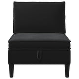 Middle Sofa with Storage Black Velvet