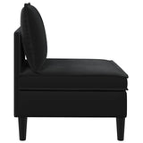 Middle Sofa with Storage Black Velvet - Rear View
