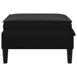 Sofa Stool with Storage Black Velvet - 45-Degree Angle