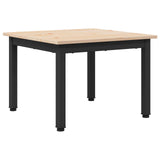 Coffee Table Natural 50 x 50 x 36 cm Solid Pine Wood - Front View