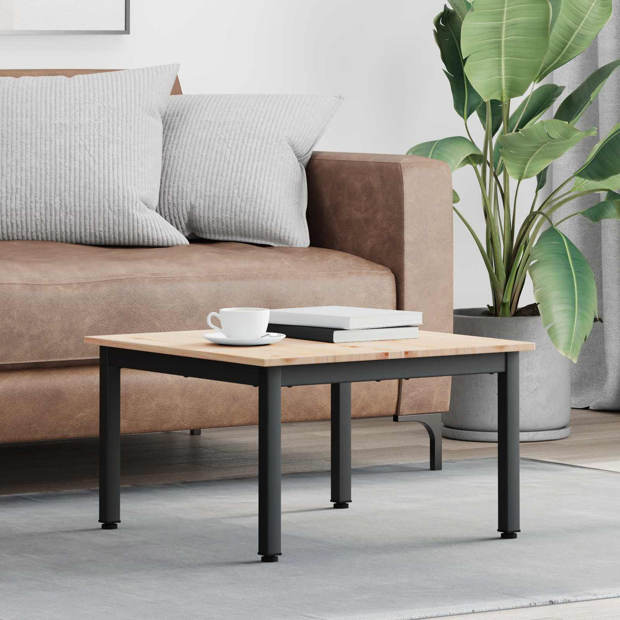 Coffee Table Natural 60 x 60 x 36 cm Solid Pine Wood