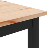 Coffee Table Natural 100 x 100 x 45 cm Solid Pine Wood - Close-Up Angle
