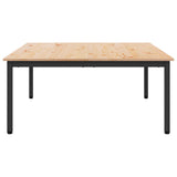 Coffee Table Natural 100 x 100 x 45 cm Solid Pine Wood - 45-Degree Angle