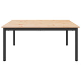 Coffee Table Natural 100 x 100 x 45 cm Solid Pine Wood - Rear View