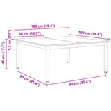 Coffee Table Natural 100 x 100 x 45 cm Solid Pine Wood - Extra Image