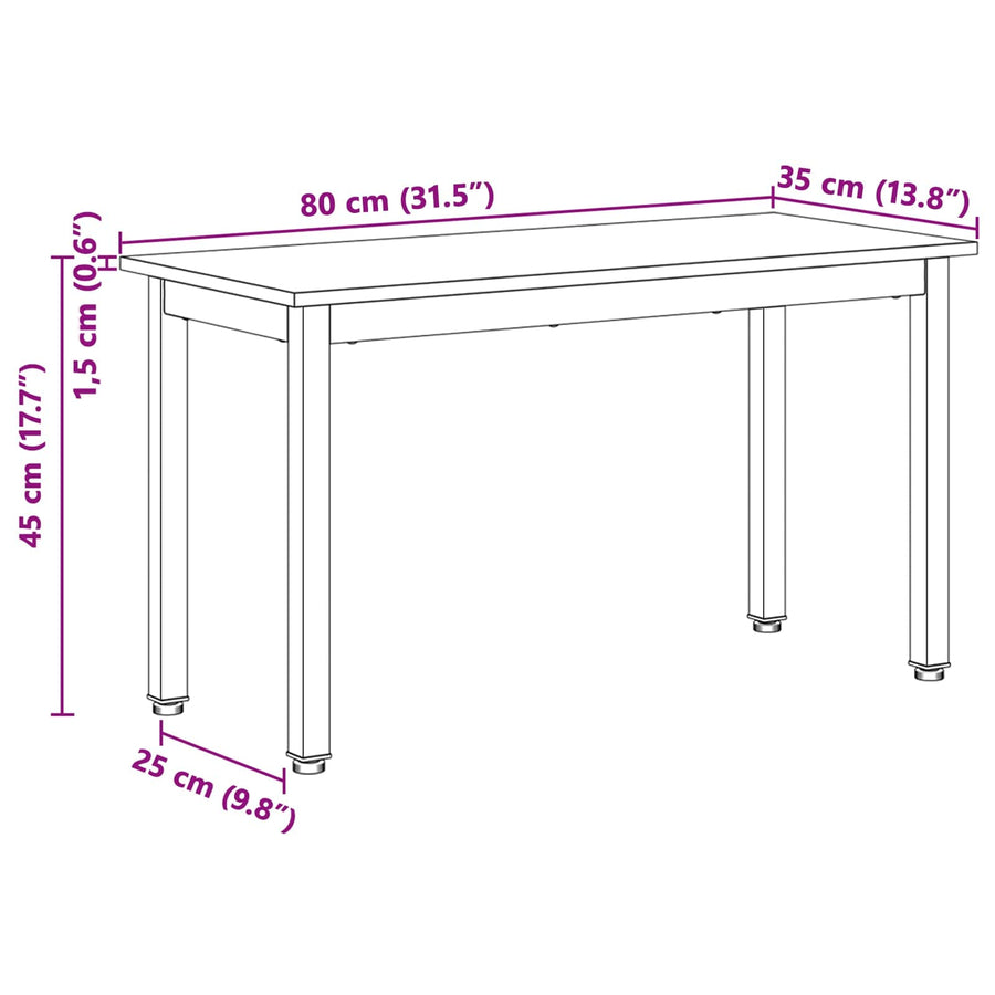 Bench Natural 80 x 35 x 45 cm Solid Pine Wood