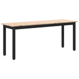 Bench Natural 110 x 35 x 45 cm Solid Pine Wood - Front View