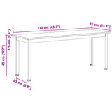 Bench Natural 110 x 35 x 45 cm Solid Pine Wood - Extra Image