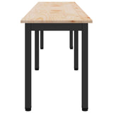 Bench Natural 200 x 35 x 45 cm Solid Pine Wood - Rear View