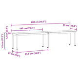 Bench Natural 200 x 35 x 45 cm Solid Pine Wood