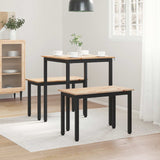 Dining Table Natural 60 x 60 x 75 cm Solid Pine Wood - Top-Down View