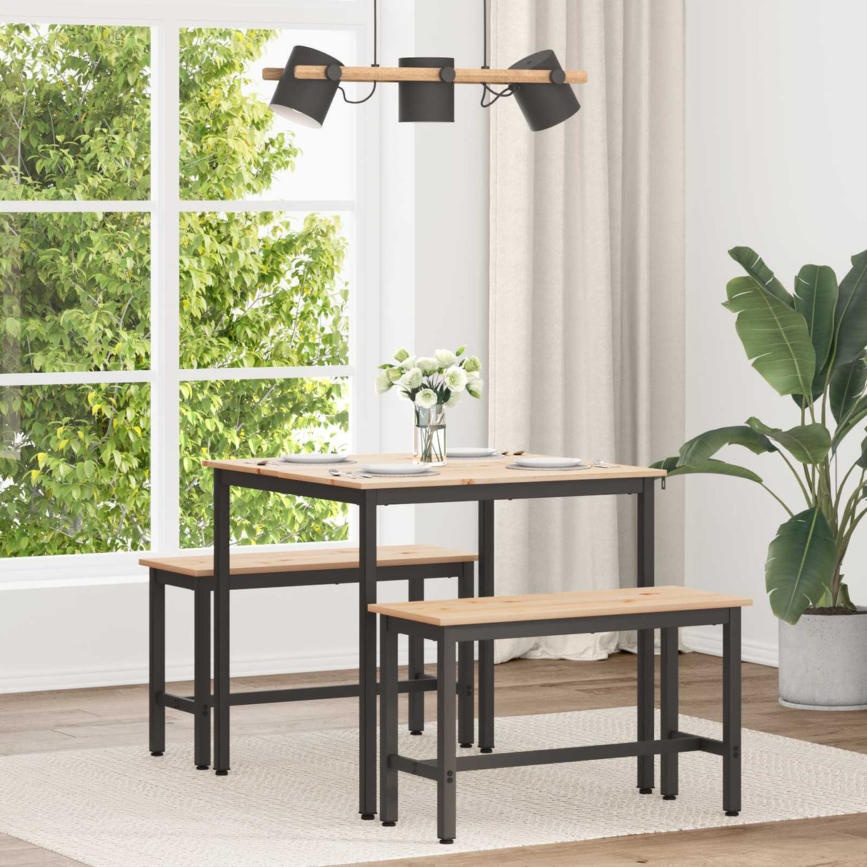 Dining Table Natural 80 x 80 x 75 cm Solid Pine Wood