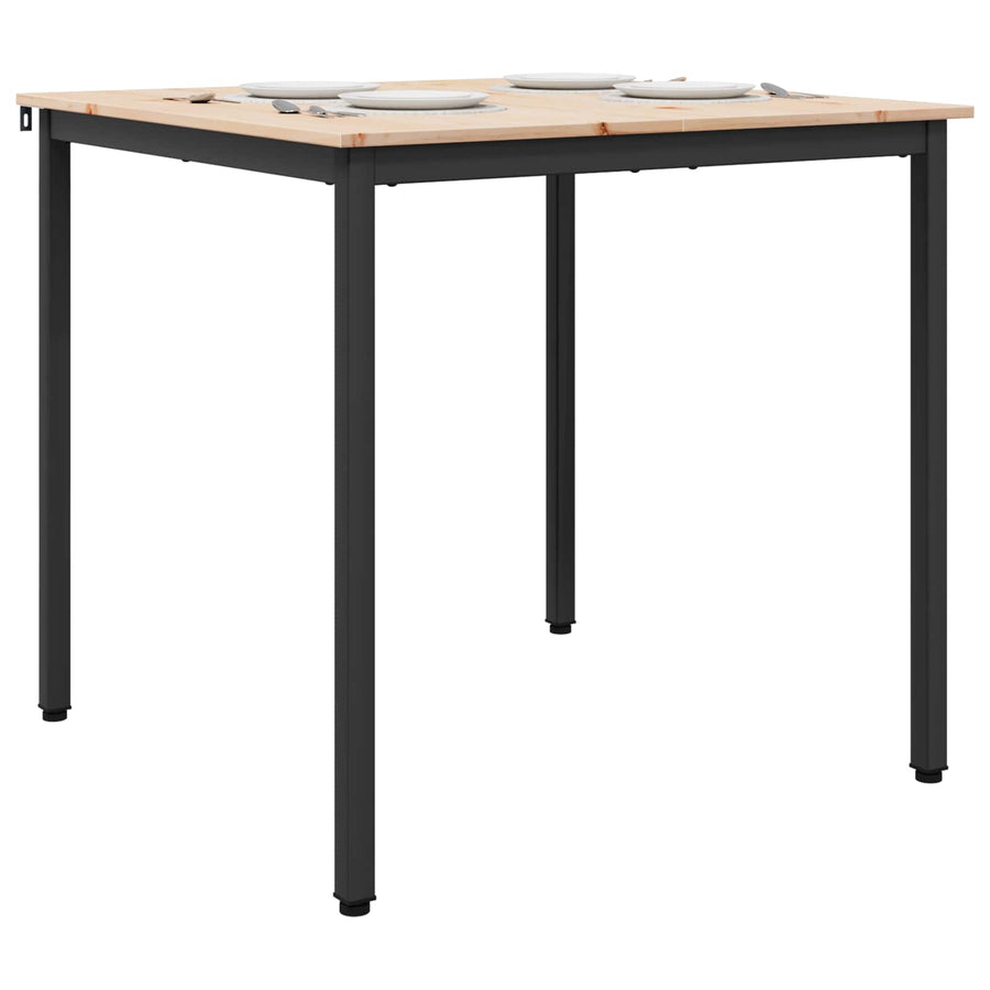 Dining Table Natural 80 x 80 x 75 cm Solid Pine Wood