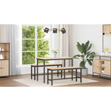 Dining Table Natural 110 x 55 x 75 cm Solid Pine Wood - Close-Up Angle