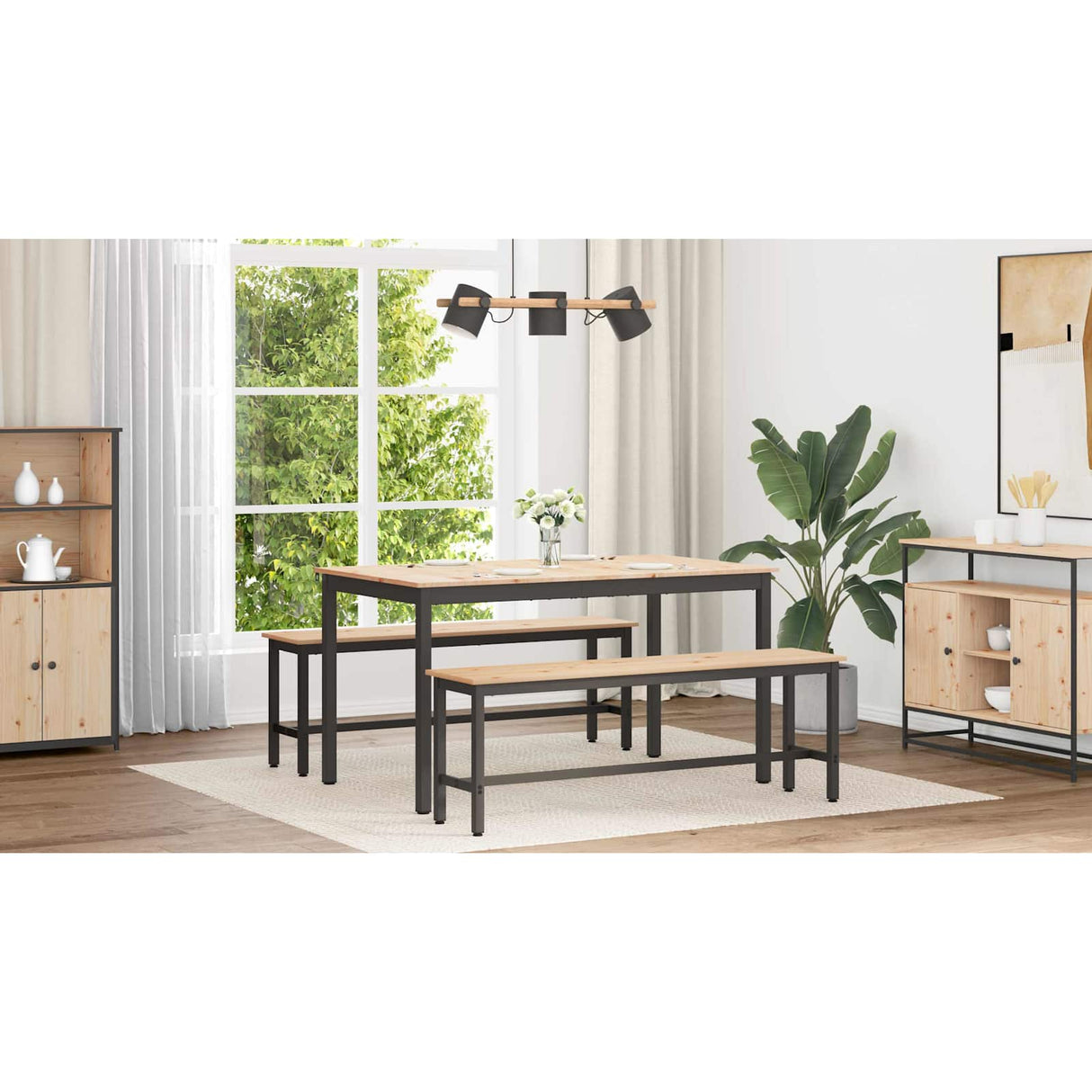 Dining Table Natural 140 x 80 x 75 cm Solid Pine Wood