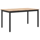 Dining Table Natural 150 x 90 x 75 cm Solid Pine Wood - Front View