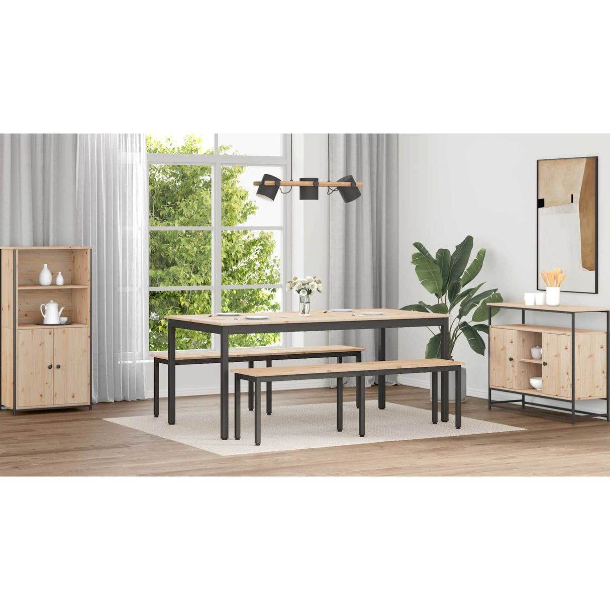 Dining Table Natural 180 x 90 x 75 cm Solid Pine Wood