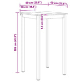 Bar Table 60 x 60 x 105 cm Solid Pine Wood Natural Square - Extra Image