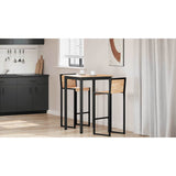 Bar Table Natural 70 x 70 x 105 cm Solid Pine Wood - Close-Up Angle