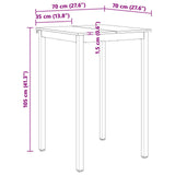Bar Table Natural 70 x 70 x 105 cm Solid Pine Wood - Low Angle