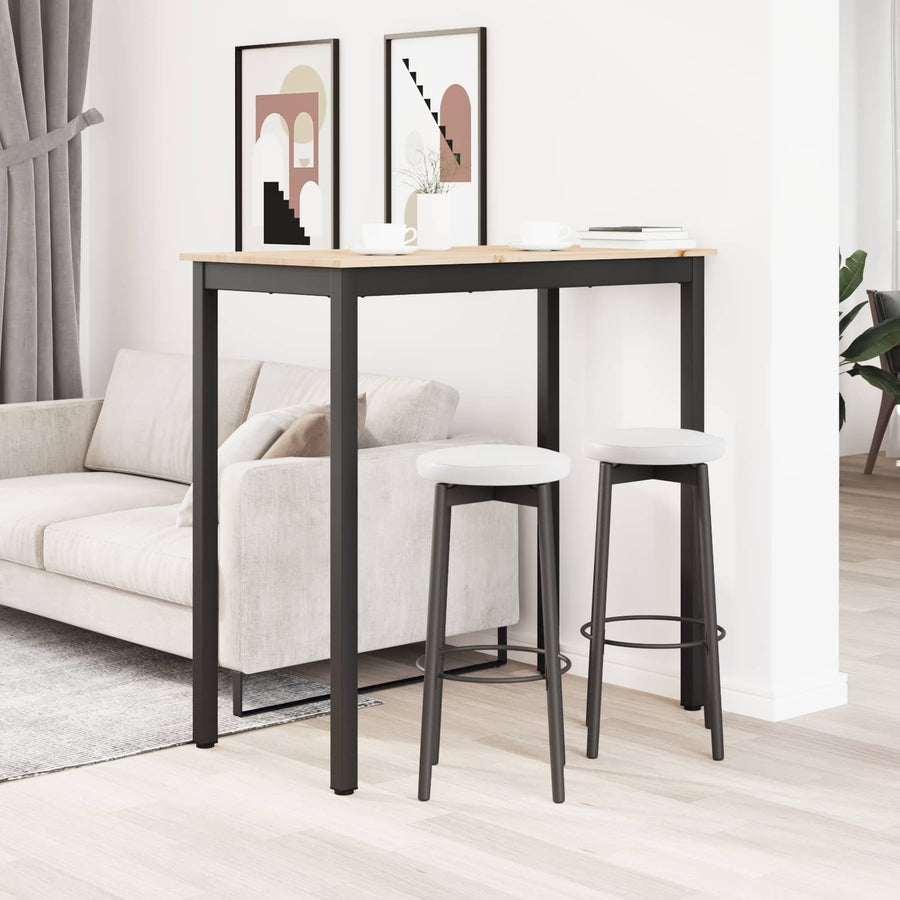 Bar Table 110 x 55 x 105 cm Solid Pine Wood Natural Rectangular