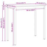Bar Table Natural 110 x 55 x 105 cm Solid Pine Wood - Low Angle