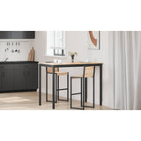 Bar Table Natural 140 x 80 x 105 cm Solid Pine Wood - Close-Up Angle