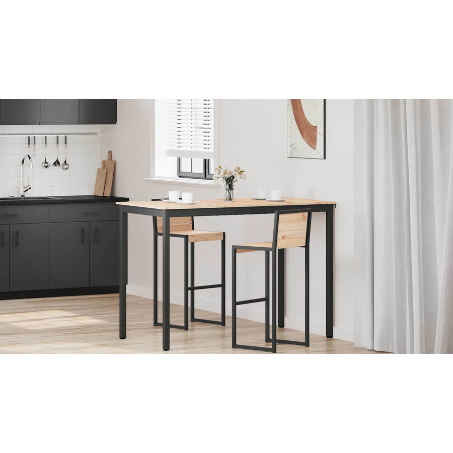 Bar Table 150 x 80 x 105 cm Solid Pine Wood Natural Rectangular