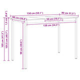 Bar Table Natural 150 x 80 x 105 cm Solid Pine Wood