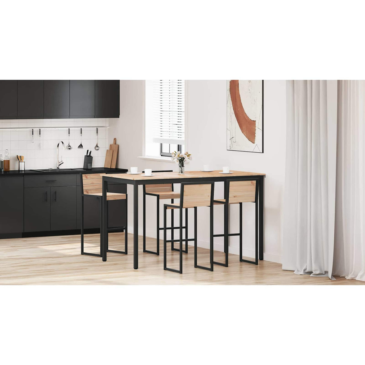 Bar Table Natural 180 x 90 x 105 cm Solid Pine Wood