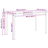 Bar Table Natural 180 x 90 x 105 cm Solid Pine Wood - Low Angle