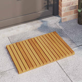 Bath Mat Plain Brown 60 x 40 cm Solid Acacia Wood - Side View