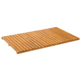 Bath Mat Plain Brown 80 x 50 cm Solid Acacia Wood - Front View
