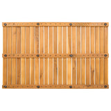 Bath Mat Plain Brown 80 x 50 cm Solid Acacia Wood - Rear View