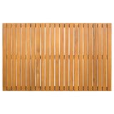 Bath Mat Plain Brown 80 x 50 cm Solid Acacia Wood - Top-Down View