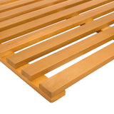 Bath Mat Plain Brown 56 x 37 x 2.5 cm Solid Acacia Wood - Low Angle