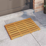 Bath Mat Plain Brown 56 x 37 x 2.5 cm Solid Acacia Wood - Side View