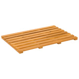 Bath Mat Plain Brown 56 x 37 x 2.5 cm Solid Acacia Wood - Top-Down View