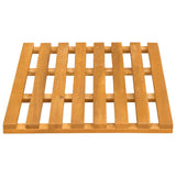 Bath Mat Plain Brown 56 x 37 x 2.5 cm Solid Acacia Wood - Rear View