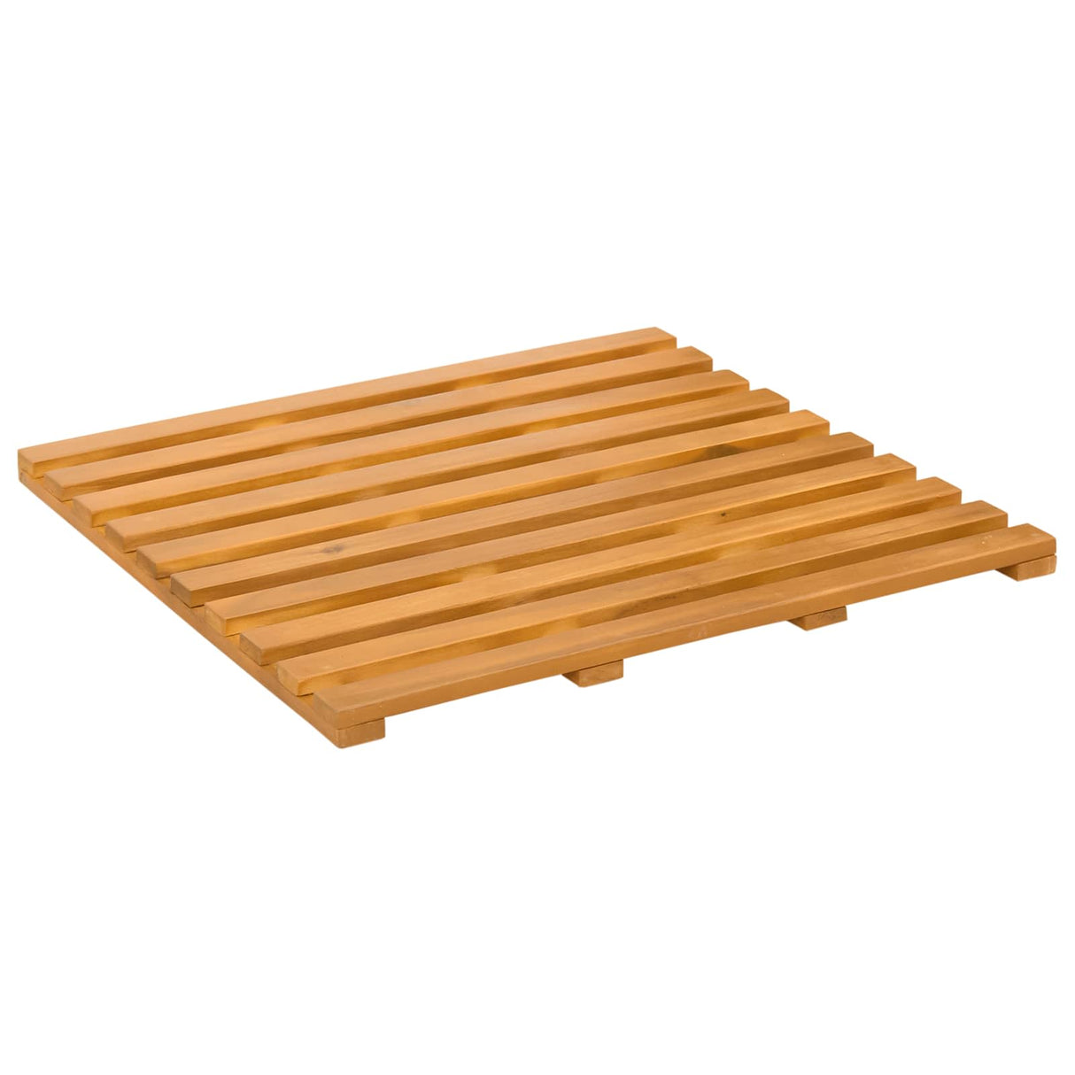 Bath Mat Plain Brown 50 x 48 x 2.5 cm Solid Acacia Wood