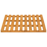 Bath Mat Plain Brown 50 x 48 x 2.5 cm Solid Acacia Wood - Rear View