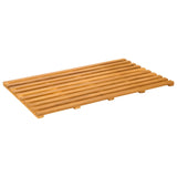 Bath Mat Plain Brown 80 x 48 x 2.5 cm Solid Acacia Wood - Front View