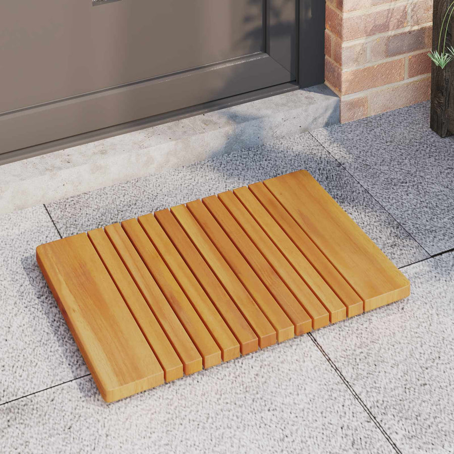 Bath Mat Natural 59 x 40 cm Solid Acacia Wood