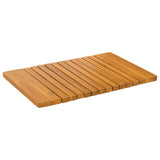 Bath Mat Plain Brown 59 x 40 cm Solid Acacia Wood - Front View