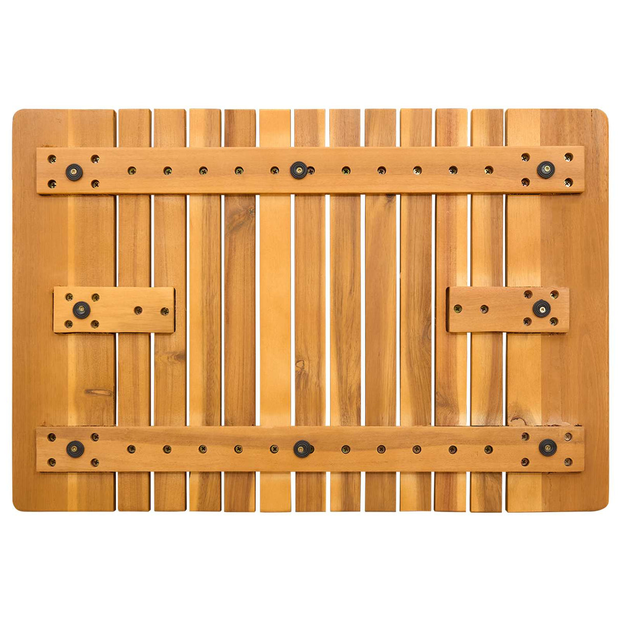 Bath Mat Plain Brown 59 x 40 cm Solid Acacia Wood