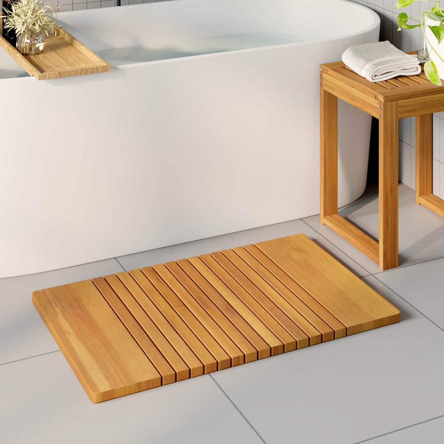 Bath Mat Natural 81 x 50 cm Solid Acacia Wood
